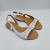 Donna Valecchi Calzature | Sandalo Basso In Pelle Bianca Les Tulupes