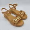 Donna Elvio Zanon | Sandalo Elvio Zanon Beige Con Fibbia Oro