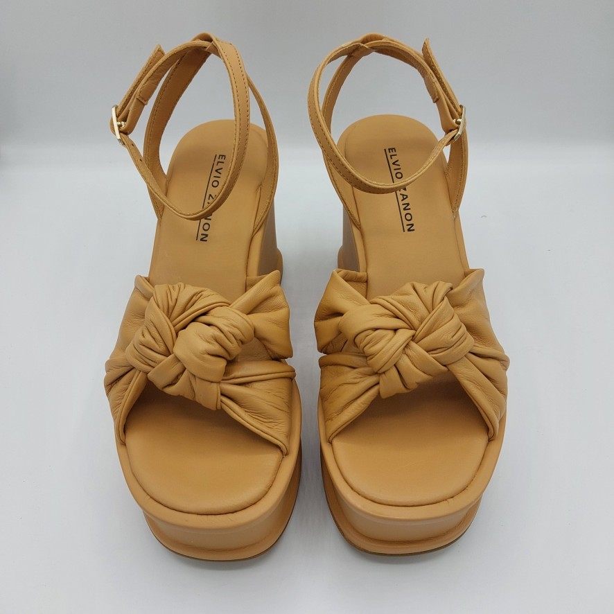 Donna Elvio Zanon | Sandalo Zeppa Alta Elvio Zanon Beige