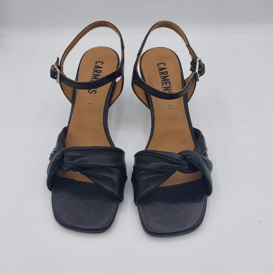 Donna Valecchi Calzature | Sandalo Carmens In Pelle Nera