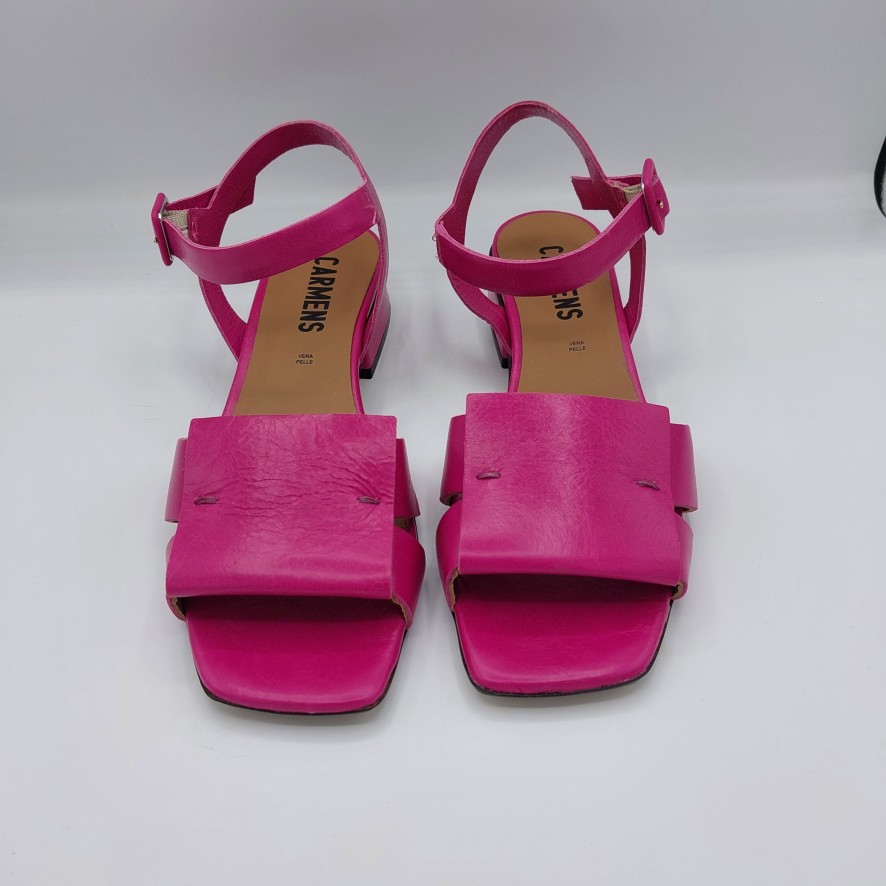 Donna Valecchi Calzature | Carmens Sandalo In Pelle Fuxia