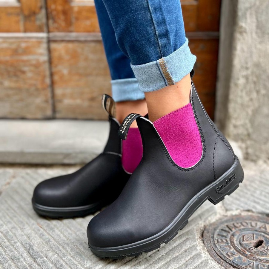 Donna blundstone | Blundstone Donna Nero Elastico Fucsia