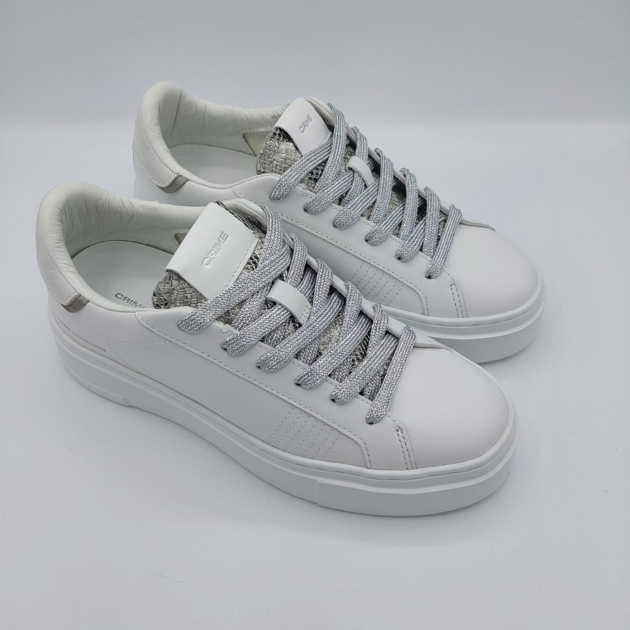 Donna Crimine Londra | Sneakers Crime London Con Linguetta Argento