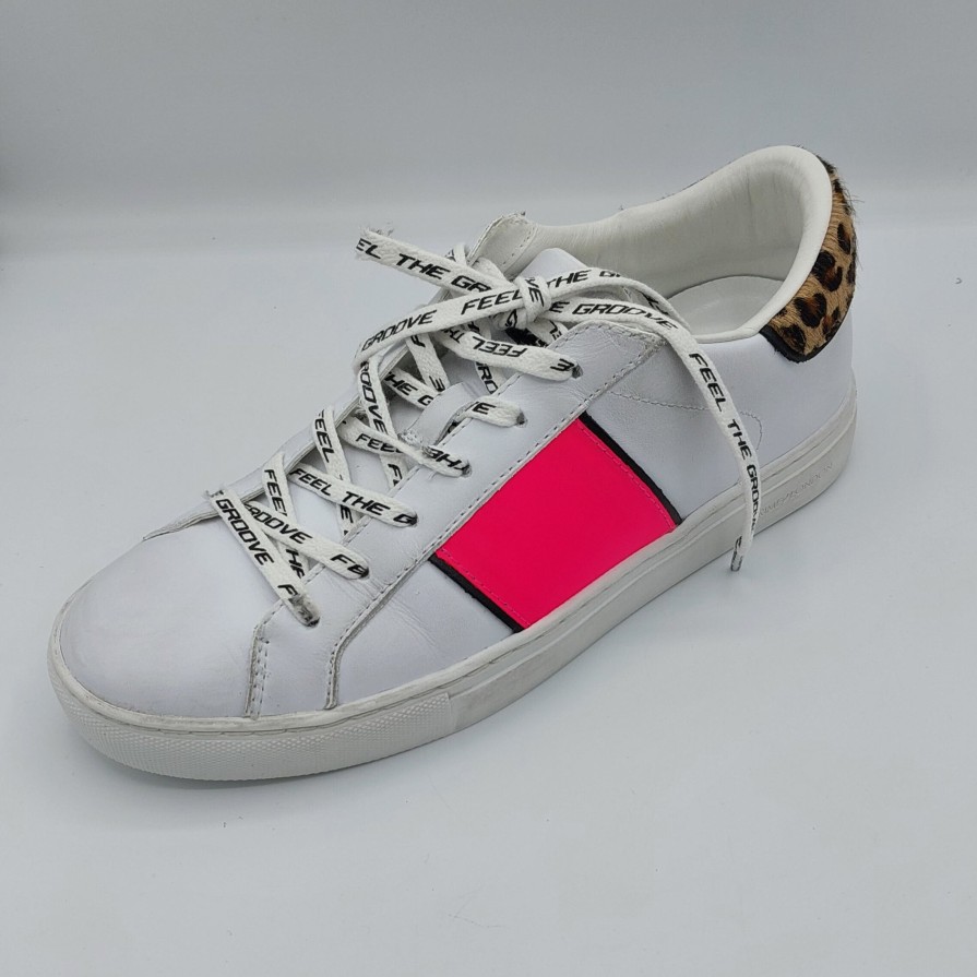 Donna Crimine Londra | Scarpe Da Ginnastica Crime London Bianche/Fucsia