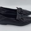 Donna Noa | Noa Ballerina In Pelle Nera Con Frangia