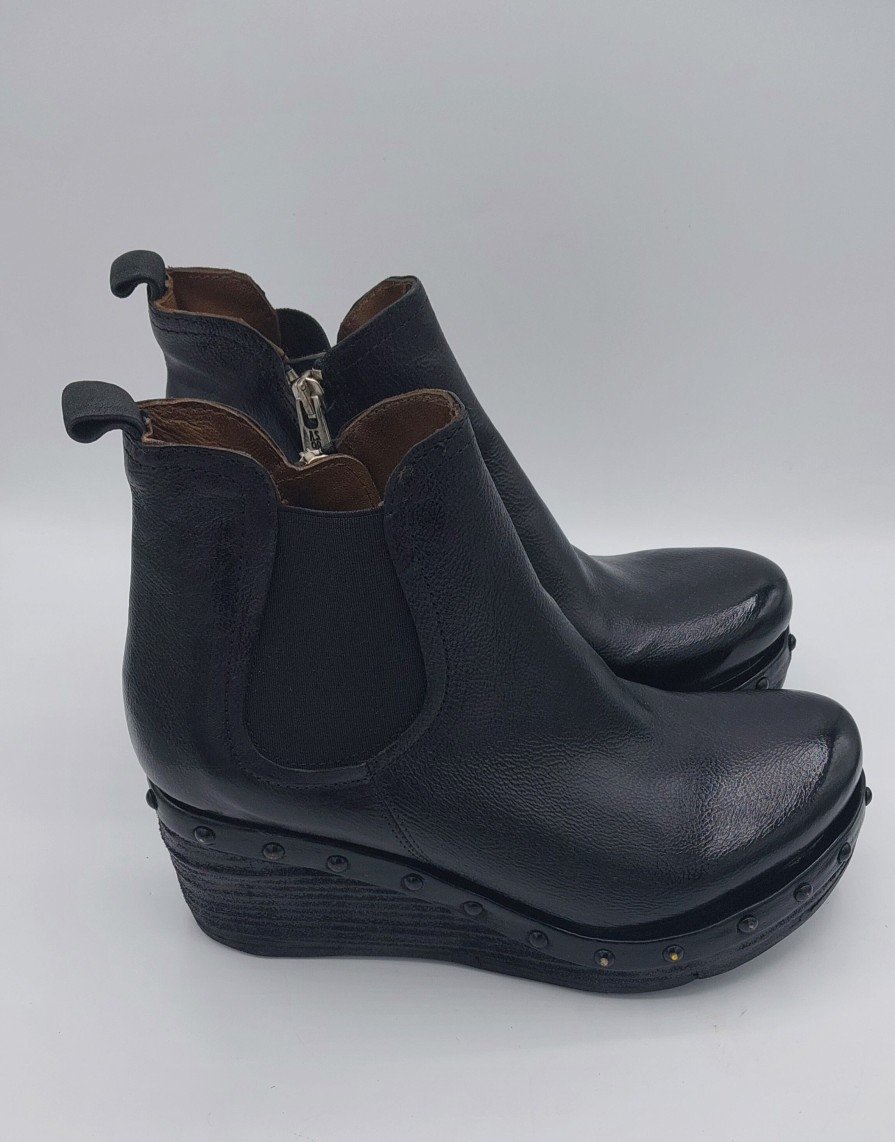 Donna AS98 | A.S.98 Stivaletto Zoccolino In Pelle Nera