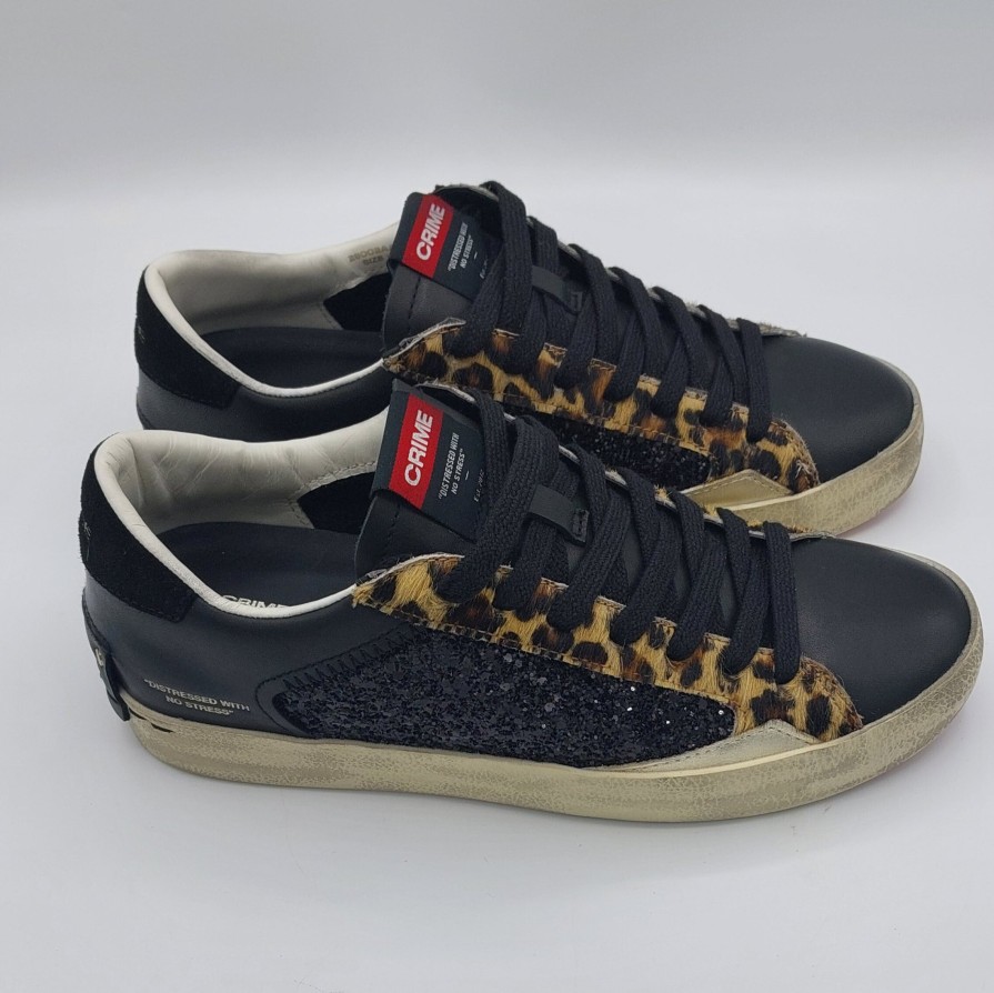 Donna Crimine Londra | Crime London Sneakers Donna Glitter Nero