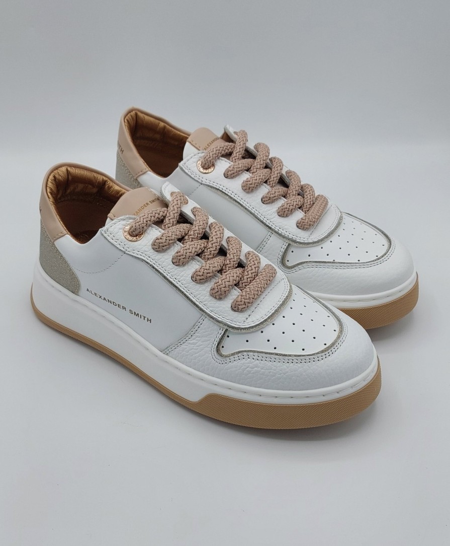 Donna Alexander Smith | Sneakers Alexander Smith Pelle Bianca Con Lacci In Cordino