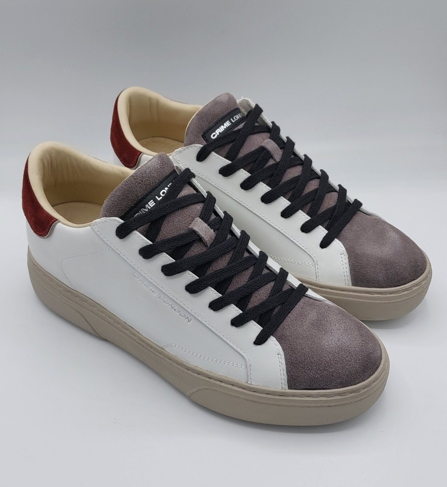 Uomo Crimine Londra | Crime London Sneakers Uomo Pelle Bicolore