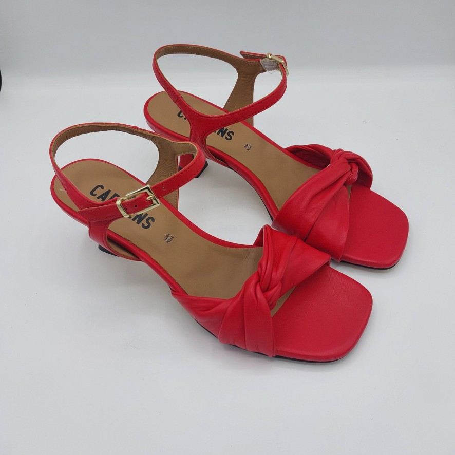 Donna Valecchi Calzature | Sandalo Carmens In Pelle Rossa