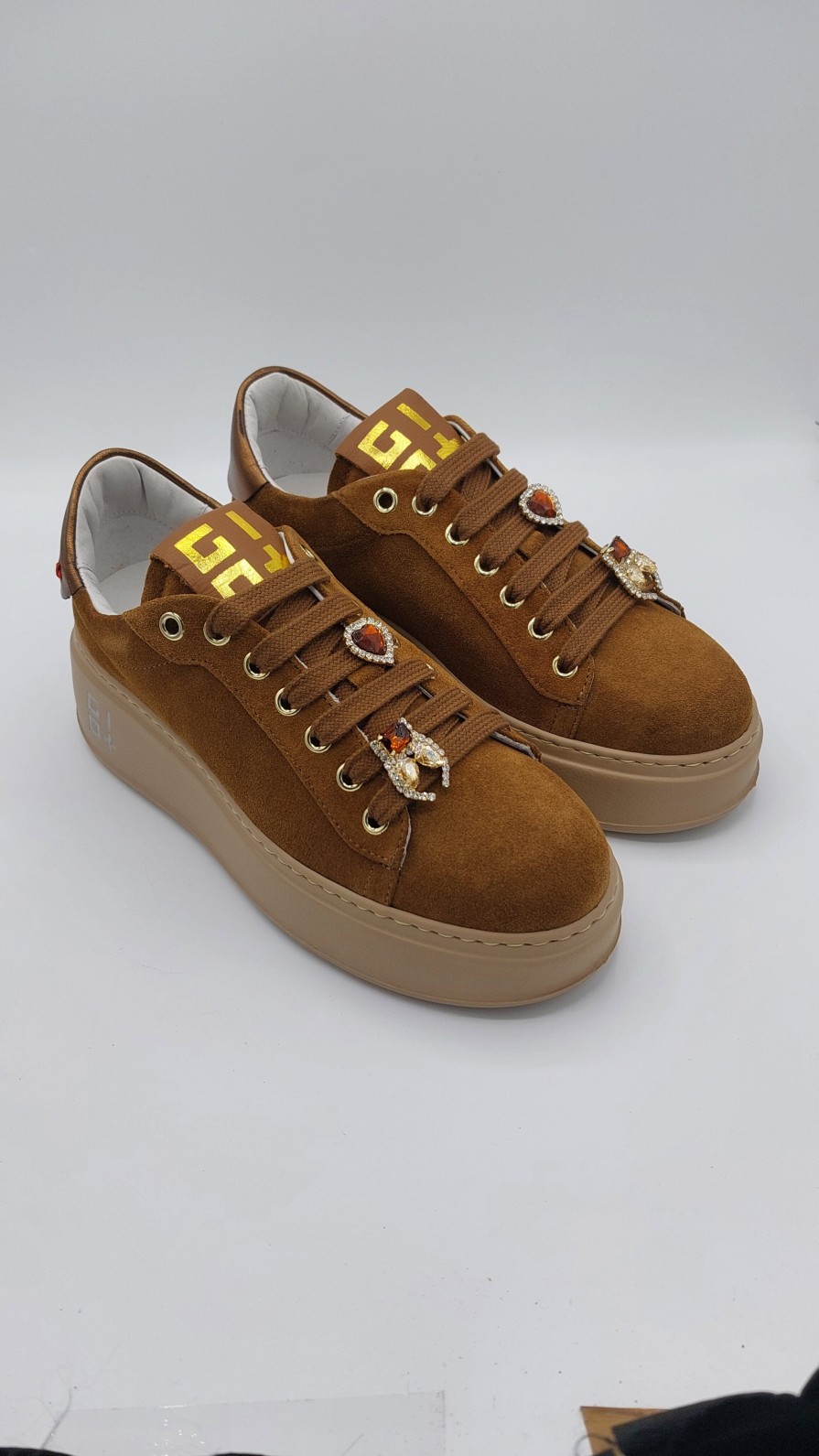 Donna Gio+ | Sneakers Gio+ In Camoscio Tabacco